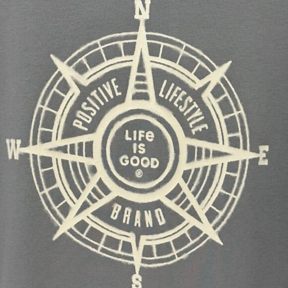 Life is Good Positive Compass Crusher-FLEX Hoodie Stone Blue Women's L - Picture 4 of 6
